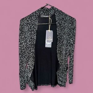 NWT Zergatik Women's Black and Gray Cardigan